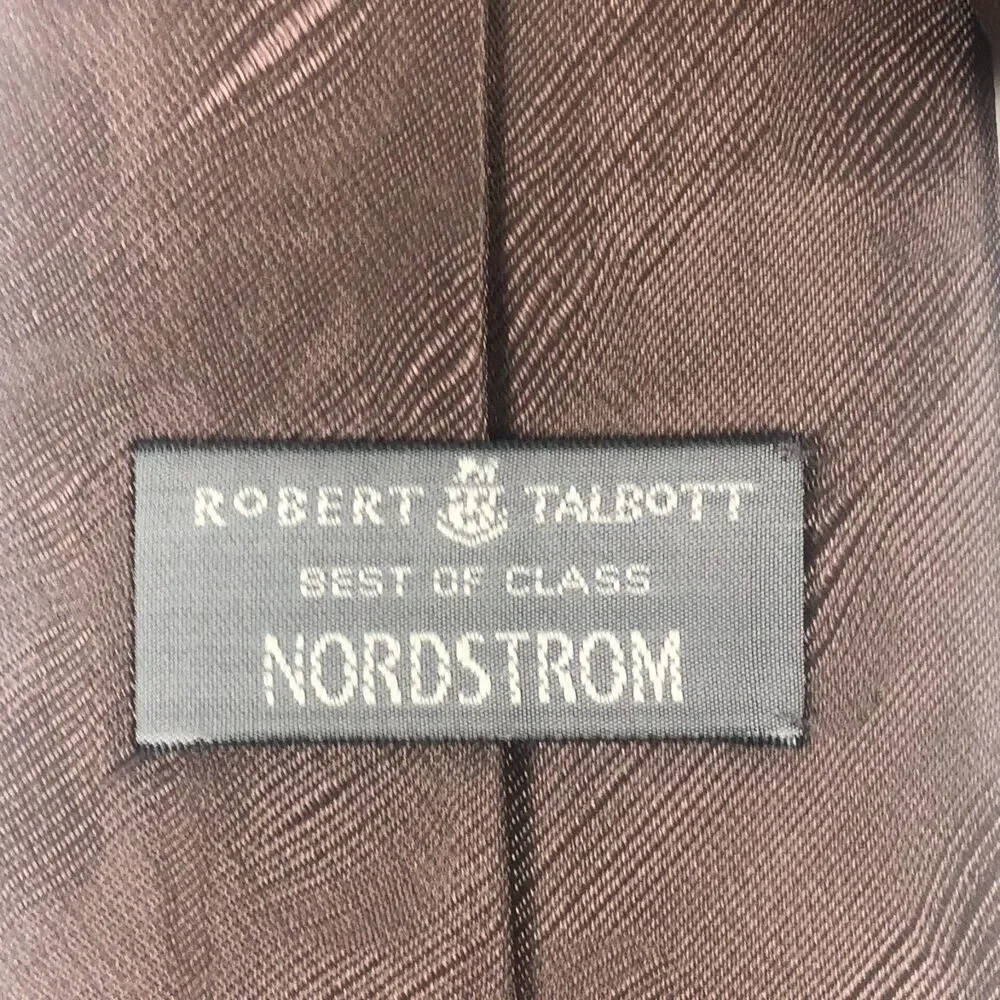 Robert Talbott Best of Class Nordstrom Hand Sewn Silk Tie - Brown Textured, USA